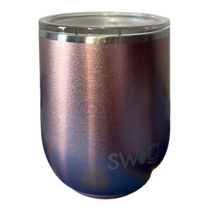 NWT Swig Stainless Steel Metalluc Pink Stemless Insulated Cup With Lid